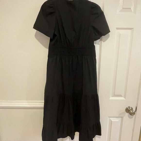 Quince 100% Organic Cotton Tiered Maxi Dress Black Preppy Cottage - Picture 6 of 8